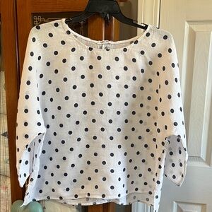 Polka Dot Women's Linen Top